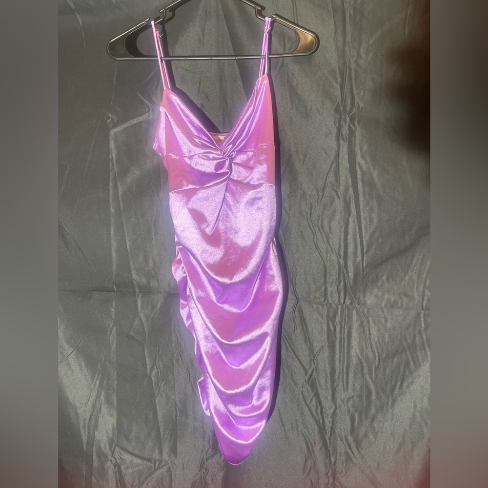 Lavender ruched scrunchy madrag dresss sleeveless medium